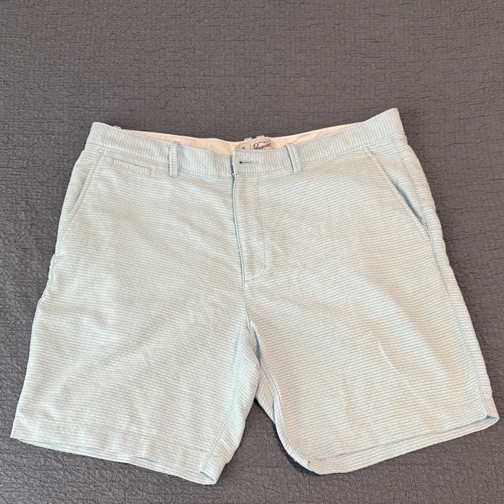 Original Penguin Men's Light Blue Flat Front Shorts